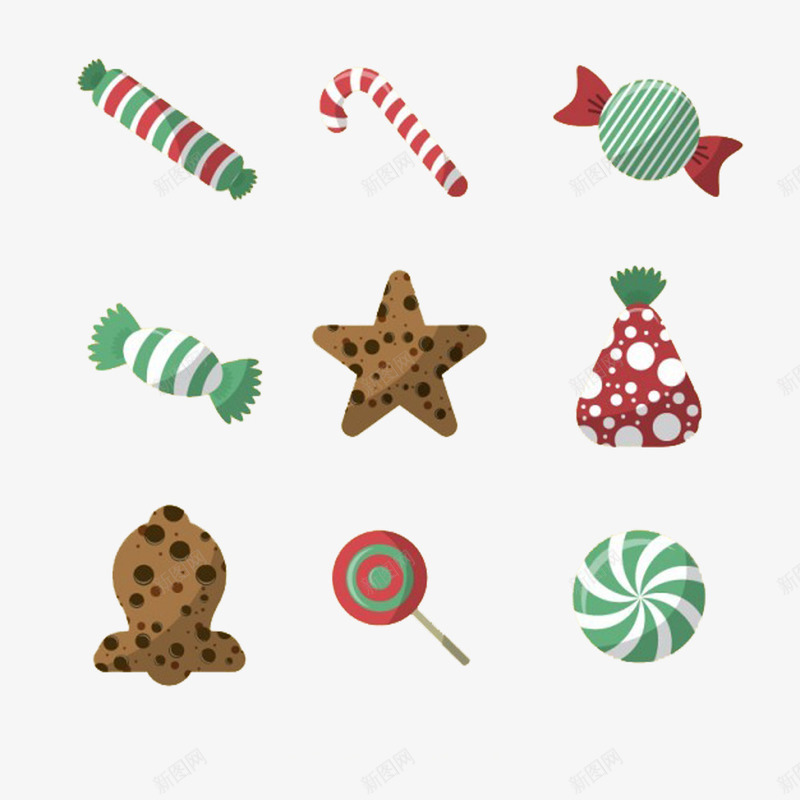 圣诞饼干糖果png免抠素材_新图网 https://ixintu.com 圣诞糖果 圣诞素材 圣诞节 圣诞饼干 食物