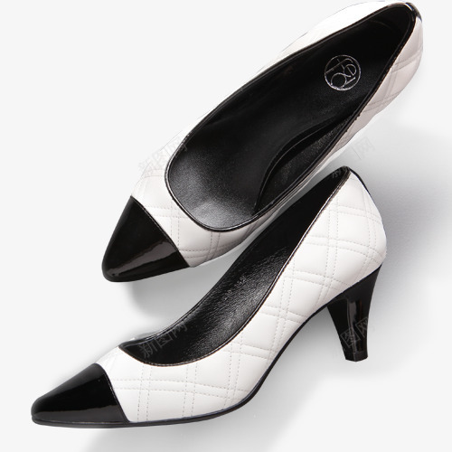 黑白色高跟鞋psd免抠素材_新图网 https://ixintu.com 女装 实物 实物高跟鞋 白色 白鞋 鞋 高跟鞋 黑色