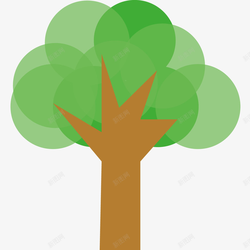 一颗卡通大树png免抠素材_新图网 https://ixintu.com 一颗 卡通 大树 树木