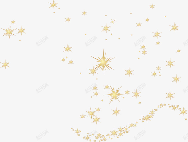 漂浮的小星星png免抠素材_新图网 https://ixintu.com 卡通 星星 装饰 金色