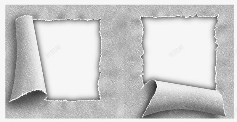 灰色撕纸效果装饰png免抠素材_新图网 https://ixintu.com 撕纸 灰色 素材 纸张