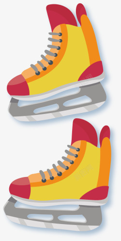 黄色冬季运动冰鞋矢量图素材