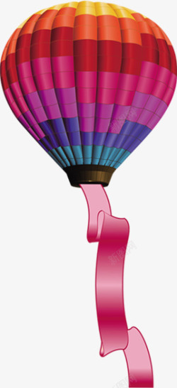 彩色卡通可爱热气球飘浮装饰素材