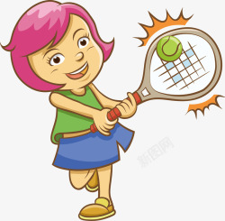 打网球女生打网球的小女生高清图片