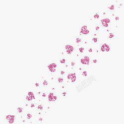 粉色水钻漂浮的爱心水钻高清图片