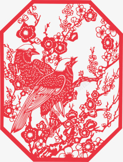 春节红色剪纸装饰素材