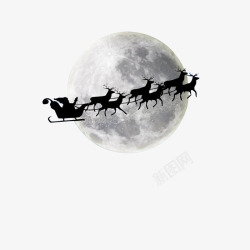 雪撬圣诞老人麋鹿雪撬高清图片