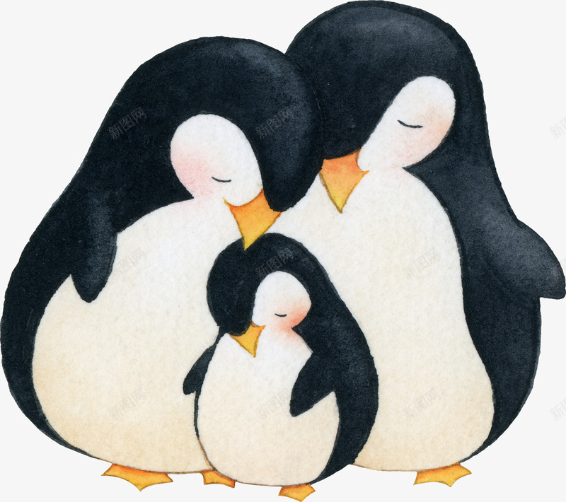 三只小企鹅png免抠素材_新图网 https://ixintu.com png图形 png装饰 动物 卡通 小企鹅 装饰