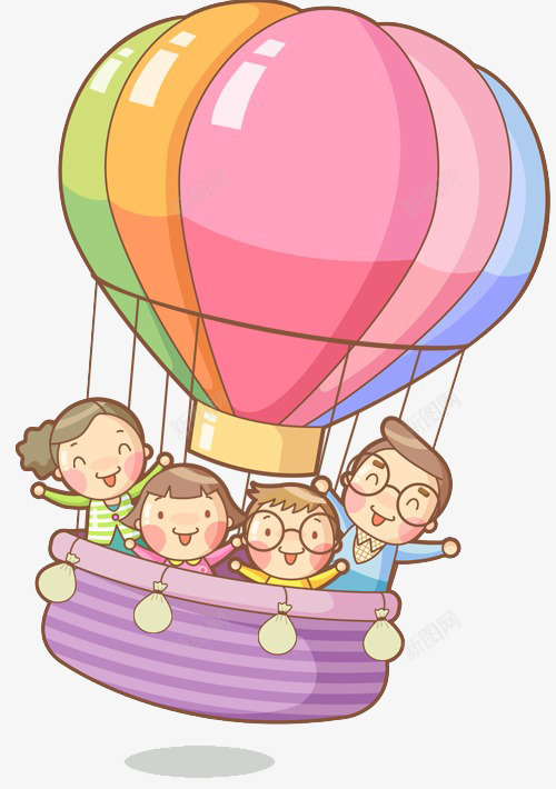 卡通可爱欢乐热气球漂浮人物png免抠素材_新图网 https://ixintu.com 人物 卡通 可爱 欢乐 漂浮 热气球