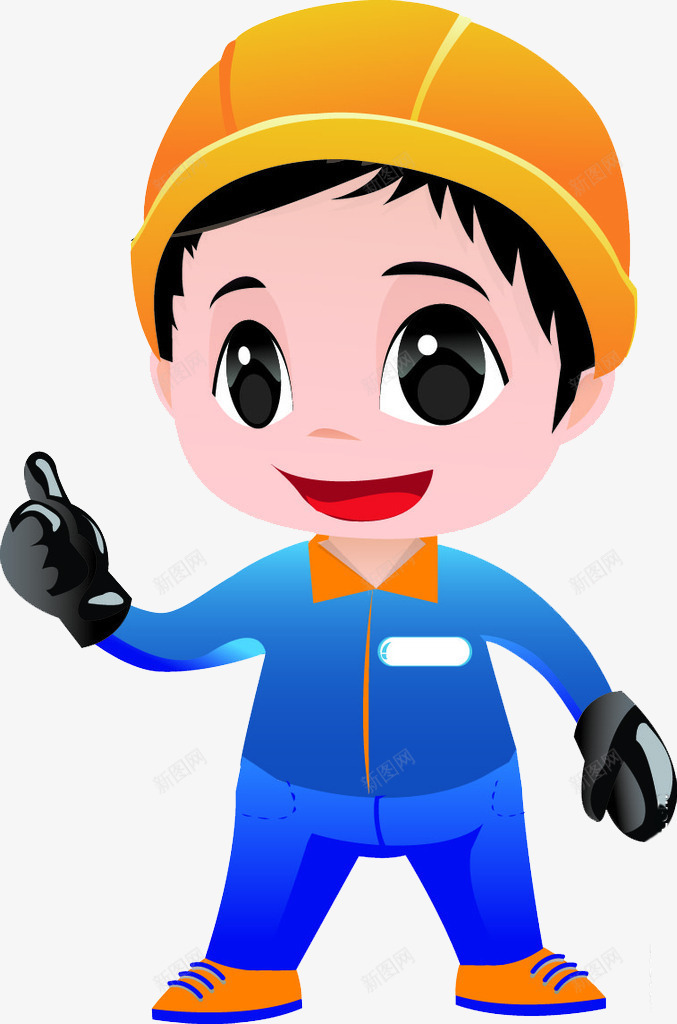 帅气的工人png免抠素材_新图网 https://ixintu.com 卡通 安全帽 工人 帅气的 男人 简笔 蓝色的