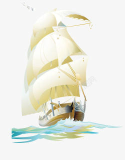 旧帆船翻船易拉宝矢量图图标高清图片