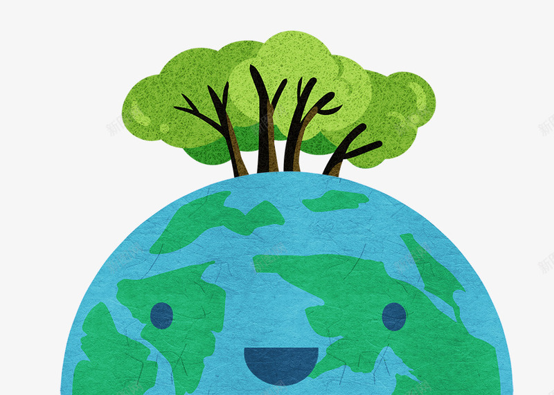 地球一小时环保公益可爱装饰插图png免抠素材_新图网 https://ixintu.com 公益 可爱 地球一小时 环保 绿色 装饰插图