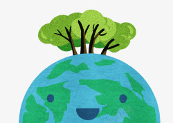 地球一小时环保公益可爱装饰插图素材
