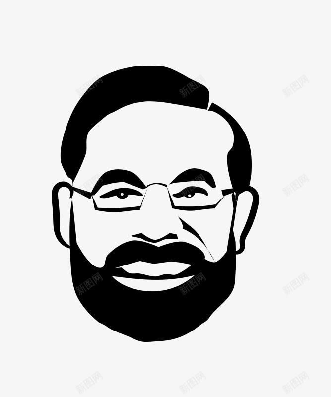 黑胡子的男人图标psd_新图网 https://ixintu.com 卡通的人 男人 胡子 黑色的胡子