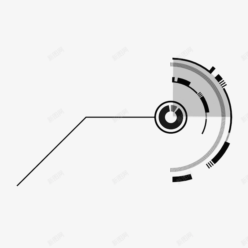 黑色半圆圆弧科技元素png免抠素材_新图网 https://ixintu.com 半圆 商务 圆弧 弧线 指示 标志 科技 线稿 黑色