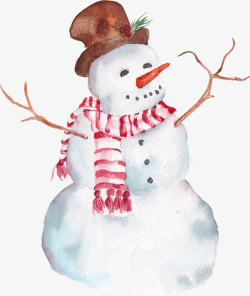 雪人手绘画素材