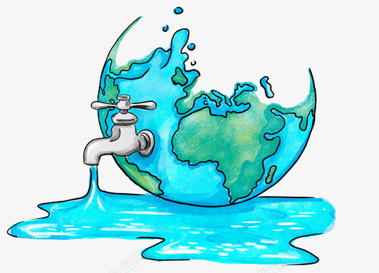 爱护地球水资源png免抠素材_新图网 https://ixintu.com 手绘 环境 自然 蓝色