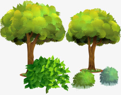 大树树林绿色植物矢量图素材