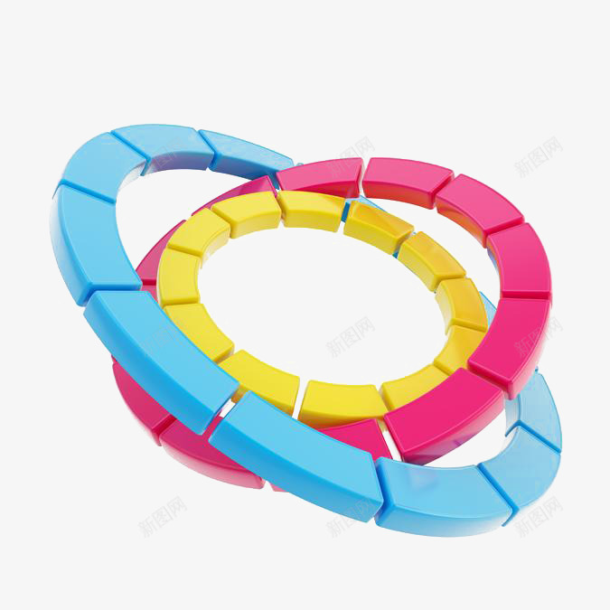 彩色的3D模型png免抠素材_新图网 https://ixintu.com 3D 圆圈 塑料 彩色 玩具
