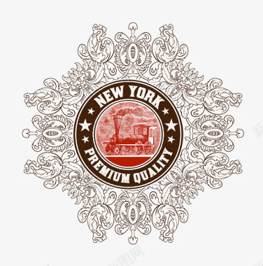 纽约火车复古图标图标