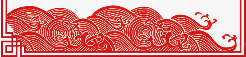 红色中国风曲线框架png免抠素材_新图网 https://ixintu.com 中国风边框 新年 新春 春节 曲线框架 线条框架 过年