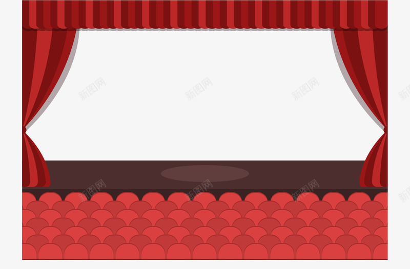 报告厅剧院png免抠素材_新图网 https://ixintu.com 大会堂 年会 影剧院 报告厅 矢量素材 红布 红色幕布