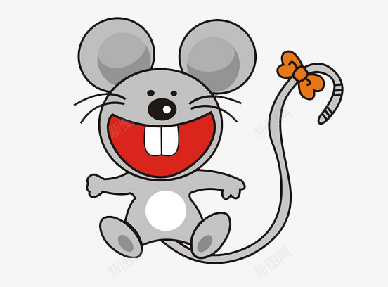 开心小老鼠png免抠素材_新图网 https://ixintu.com 卡通人物 开心 灰色 老鼠