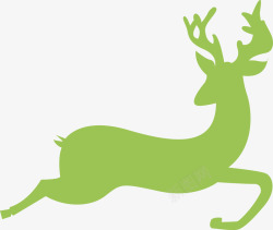 圣诞节卡通手绘奔跑的羚羊素材