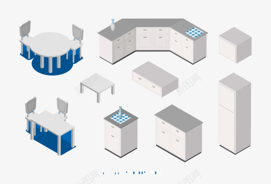 欧式厨房图标矢量图图标