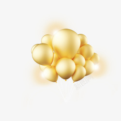 富贵有余墙金色光泽气球元素高清图片