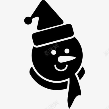 Snowmanblack头上戴着帽子图标图标