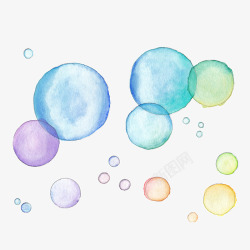 彩色肥皂水彩气泡漂浮高清图片