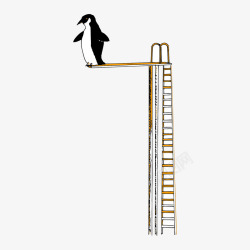 企鹅高台跳水素材