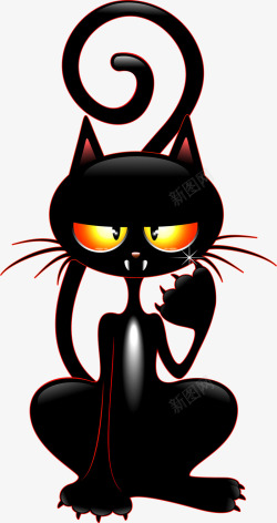 黑色小猫矢量图素材