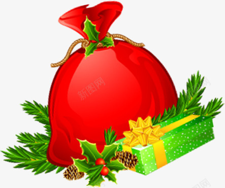 手绘圣诞节红包装饰png免抠素材_新图网 https://ixintu.com 圣诞节 红包 装饰