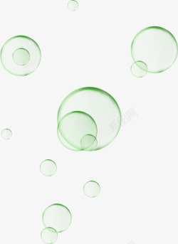 漂浮绿色气泡素材