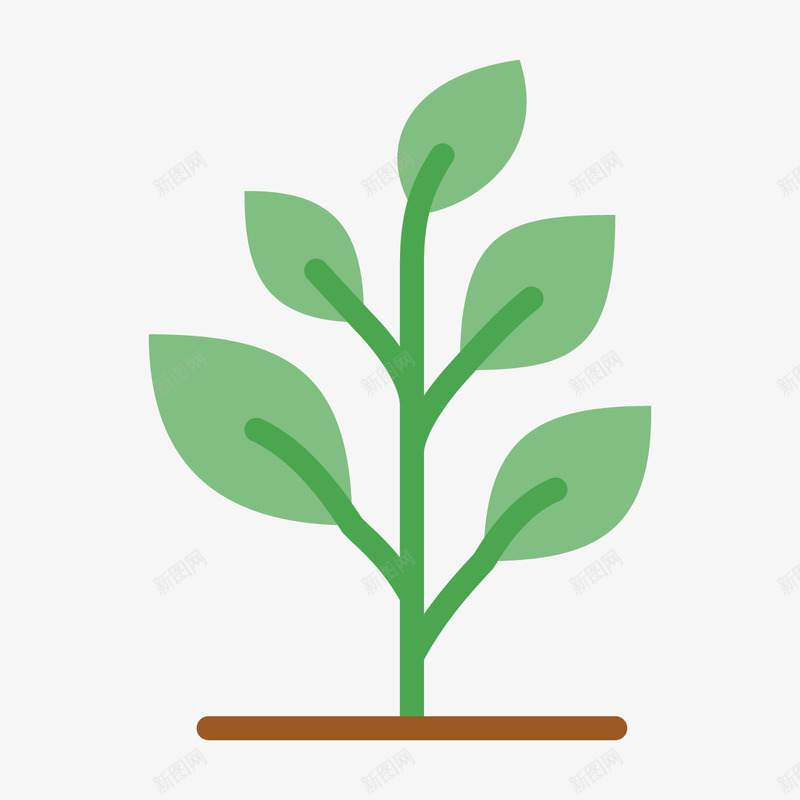 扁平化绿色植物元素png免抠素材_新图网 https://ixintu.com 圆角 土壤 扁平化 植物 绿色 自然