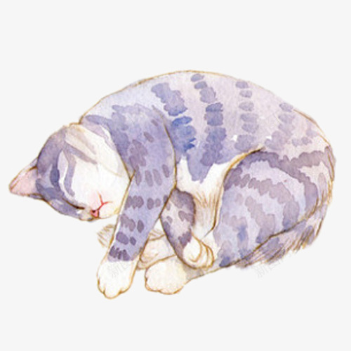 睡觉的小猫png免抠素材_新图网 https://ixintu.com 可爱 小猫 睡觉 蓝色