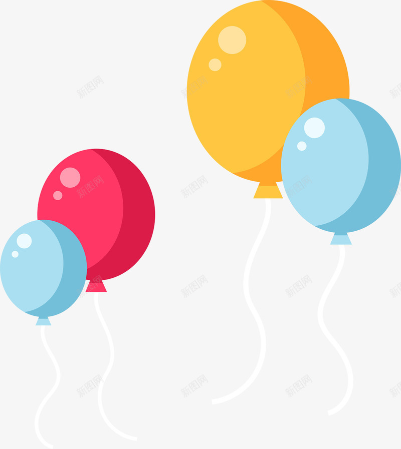 卡通手绘气球png免抠素材_新图网 https://ixintu.com 喜庆 悬浮 气球 氢气球 漂浮 空中 节日 飘飞