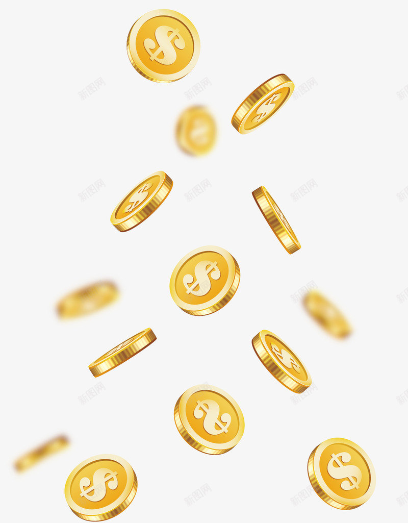 卡通漂浮的金币png免抠素材_新图网 https://ixintu.com 卡通金币 漂浮的金币 矢量金币 金币png