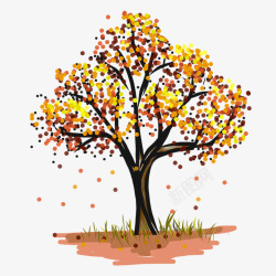 落叶纷纷绘制一棵落叶纷纷的大树高清图片