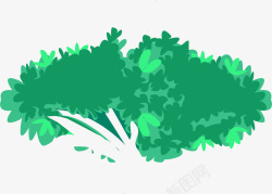 手绘绿色清新大树叶子素材