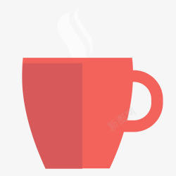茶缸手绘红色茶杯矢量图高清图片