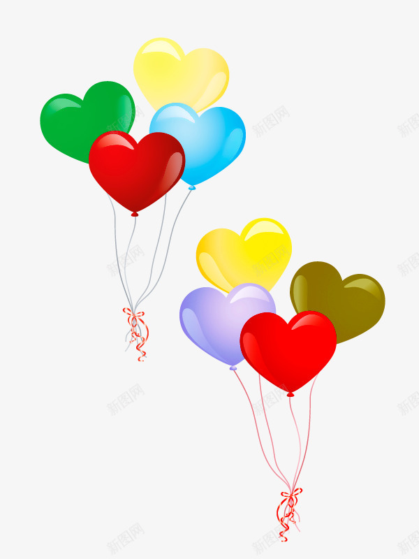 感恩节爱心气球png免抠素材_新图网 https://ixintu.com 感恩节 感恩节素材 气球 气球素材 爱心形状气球 爱心气球