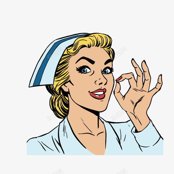 做OK手势的护士png免抠素材_新图网 https://ixintu.com ok手势 手势 护士