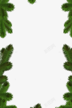 商场宣传单圣诞节简约绿色装饰边框高清图片