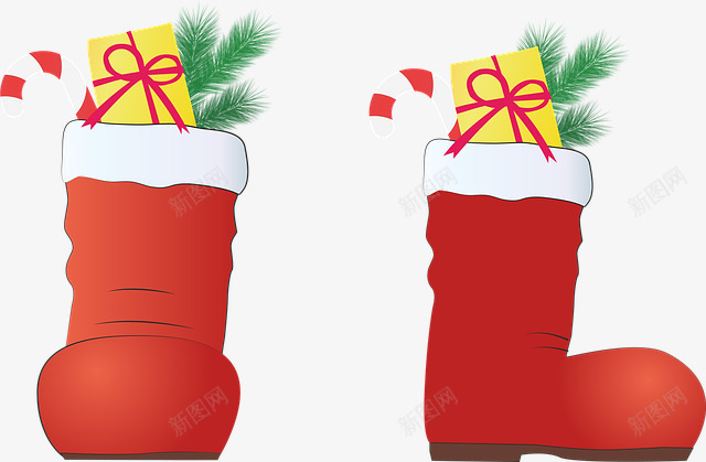 红色圣诞节装饰袜子png免抠素材_新图网 https://ixintu.com 圣诞元素 圣诞快乐 圣诞节 庆祝 礼物 节日 袜子 装饰