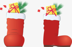 红色圣诞节装饰袜子素材