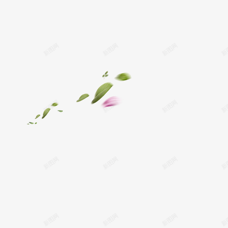 漂浮的花瓣png免抠素材_新图网 https://ixintu.com 粉色 绿叶 飘零