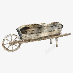古代木质推车素材